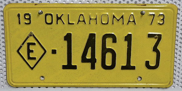 OKLAHOMA 1973 ♦ E - Nummernschild ## 14613 ...