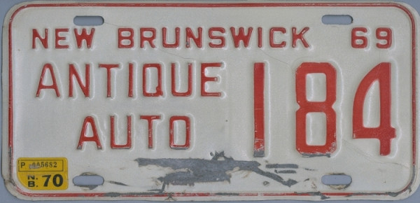 NEW BRUNSWICK / Nouveau Brunswick Nummernschild * Antique Auto ## 184 =