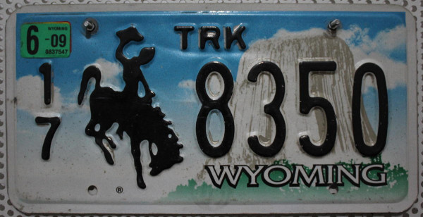 WYOMING (Typ geprägt) - Nummernschild # 17.8350 TRK =