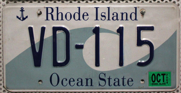 RHODE ISLAND Ocean State - Nummernschild # VD115 =