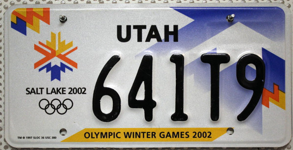 UTAH Salt Lake 2002 - USA Nummernschild # 641T9 ...