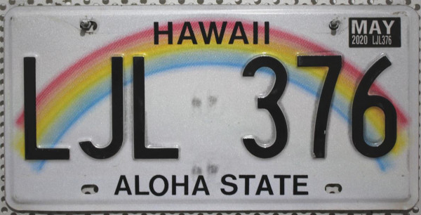 HAWAII Regenbogen Motiv - Nummernschild # LJL376 =