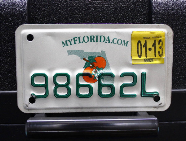 Motorradschild FLORIDA Nummernschild # 98662L =