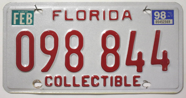 FLORIDA Collectible - Nummernschild # 098844 =