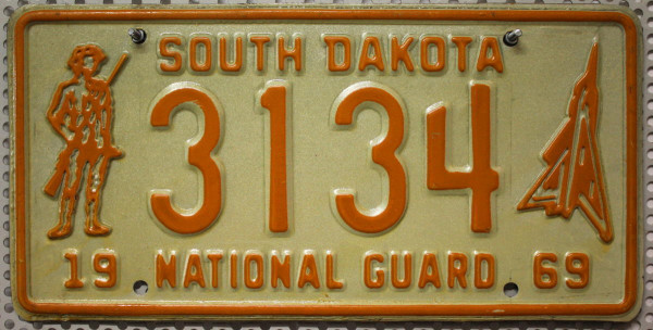SOUTH DAKOTA National Guard 1969 - Nummernschild # 3134 ...