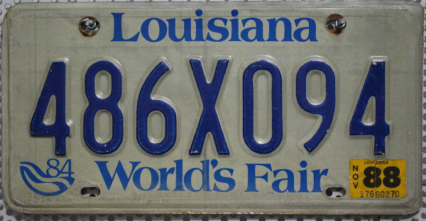 LOUISIANA World's Fair - Nummernschild # 486X094 =