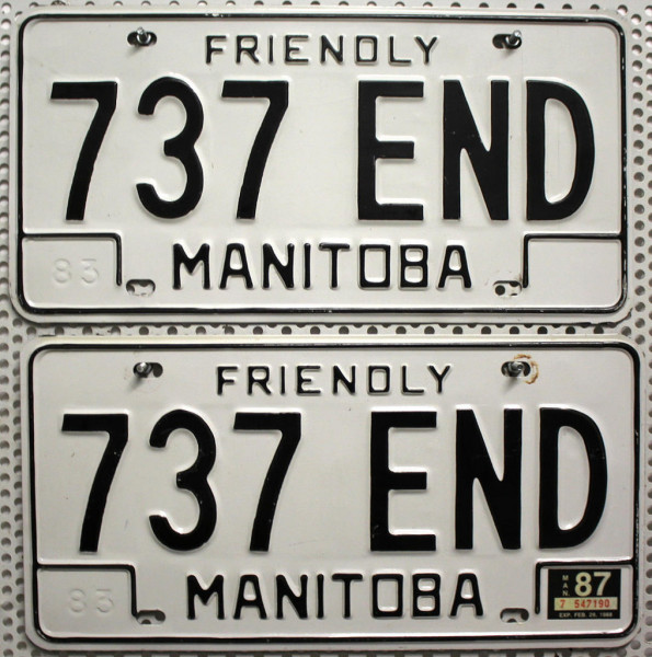 MANITOBA Nummernschilder PAAR # 737END
