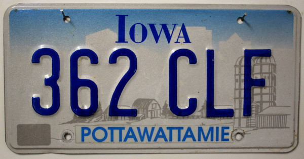 IOWA - Kfz Nummernschild # 362CLF ...