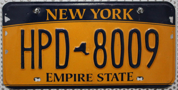 NEW YORK Empire State - Nummernschild # HPD8009
