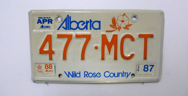 Motorradkennzeichen ALBERTA Kanada # 477MCT =