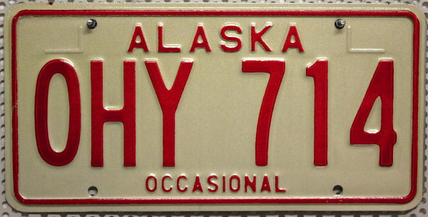 ALASKA Occasional - Nummernschild # OHY714 ...