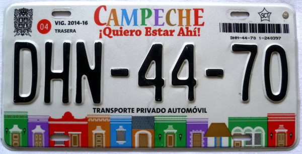 CAMPECHE - Mexiko Nummernschild # DHN4470