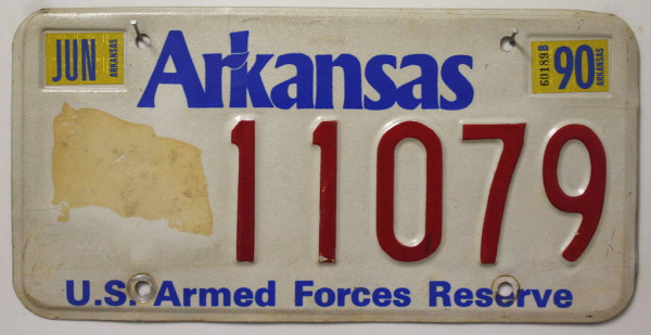 ARKANSAS (US .. Reserve) - Nummernschild # 11079 =