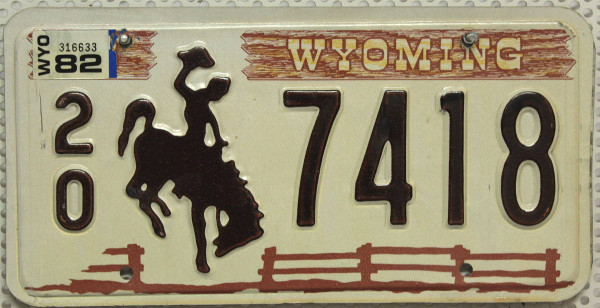 WYOMING Cowboy / Reiter Motiv - Nummernschild # 20.7418 =