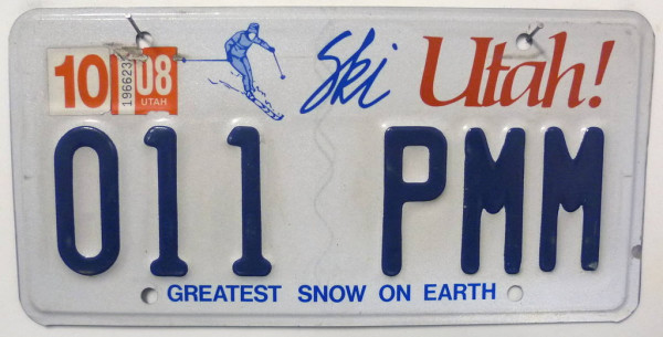 UTAH Ski - Nummernschild # 011PMM =