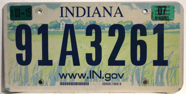 INDIANA .gov - Nummernschild # 91A3261 =