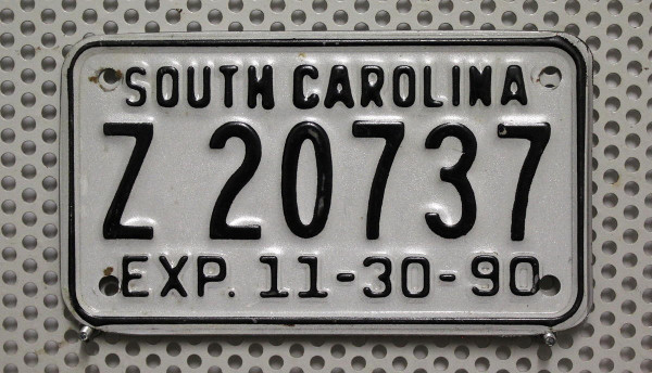 Motorradschild SOUTH CAROLINA Nummernschild # Z20737