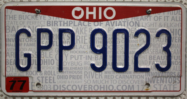 OHIO (Discover) com - Nummernschild # GPP9023 ...