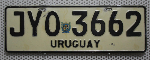 URUGUAY Nummernschild # JYO3662