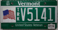 VERMONT United States Veteran - Nummernschild # V5141 =