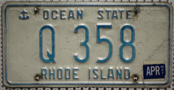 RHODE ISLAND Ocean State - Nummernschild # Q358