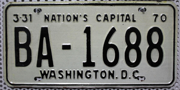 WASHINGTON D.C. District of Columbia - DC Nummernschild # BA-1688 ...