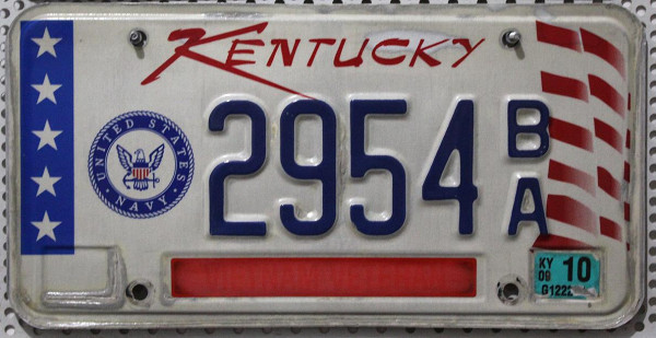 KENTUCKY * United States Navy * - Nummernschild # 2954BA =