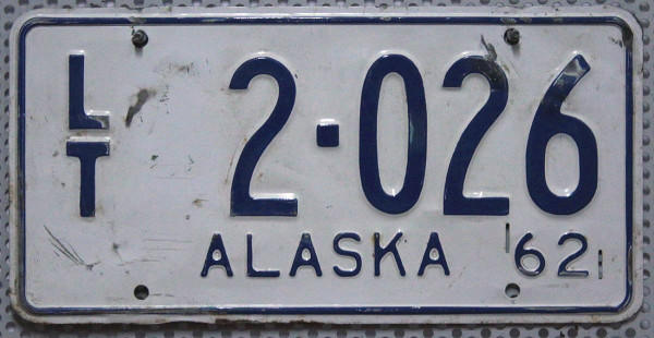ALASKA 1962 Nummernschild # 2026 ...