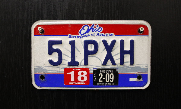 Motorradschild OHIO Nummernschild # 51PXH =