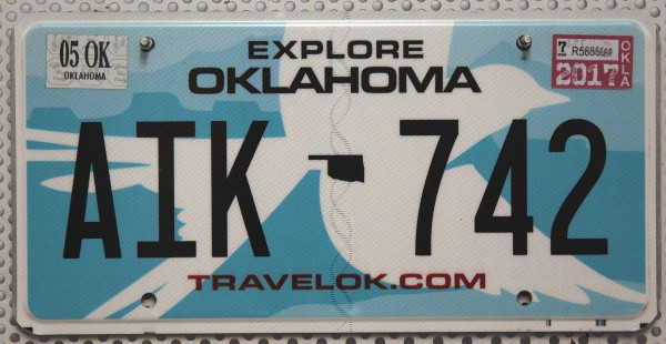 OKLAHOMA (Explore) - Nummernschild # AIK742 =