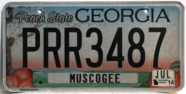 GEORGIA Peach State - Nummernschild # PRR3487 =