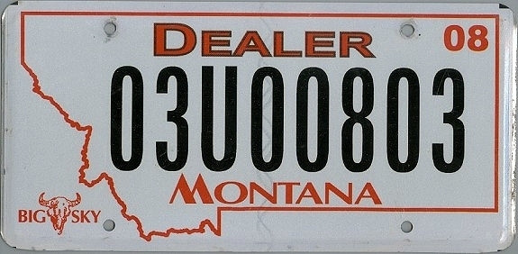 MONTANA Dealer - Nummernschild # 03U00803 ...