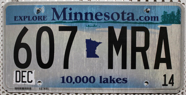 MINNESOTA .com - Nummernschild # 607MRA