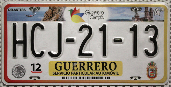 GUERRERO - Mexiko Nummernschild # HCJ2113