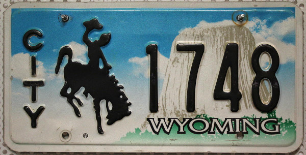 WYOMING City - Nummernschild # 1748 ...