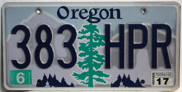 OREGON Tree Graphic - Nummernschild # 383HPR =
