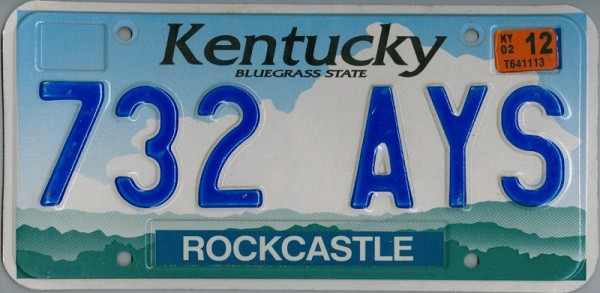 KENTUCKY Bluegrass State - Nummernschild # 732AYS