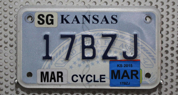 Motorradschild KANSAS Nummernschild # 17BZJ =