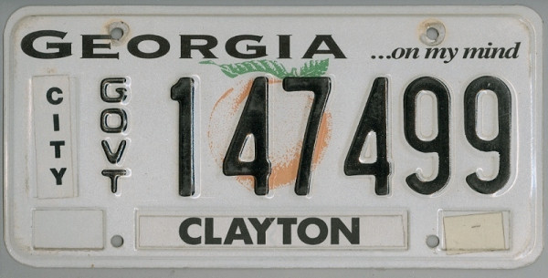 GEORGIA * City GOVT - Nummernschild # 147499
