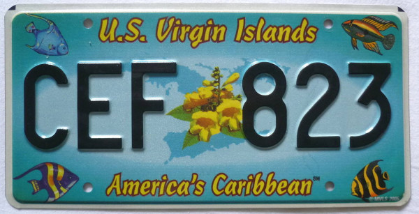 U.S. VIRGIN ISLANDS - Nummernschild # 7621K =