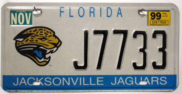FLORIDA Jacksonville Jaguars ™ - Nummernschild # J7733 =