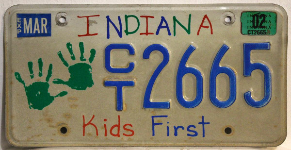 INDIANA Kids First - Nummernschild # CT2665 =