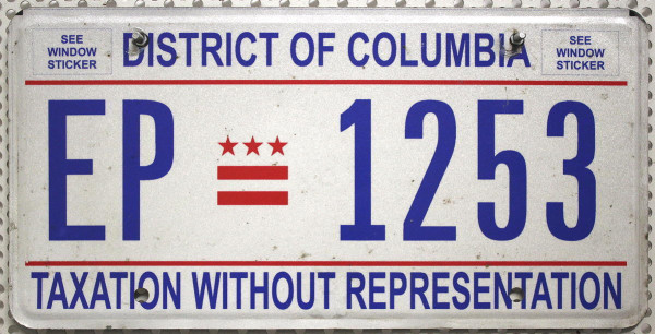 WASHINGTON D.C. District of Columbia - Nummernschild # EP1253 ...