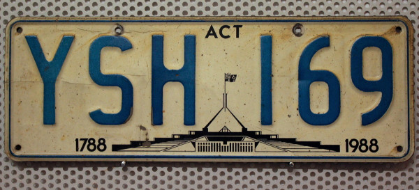 Australia ACT 1788 1988 - Nummernschild # YSH169
