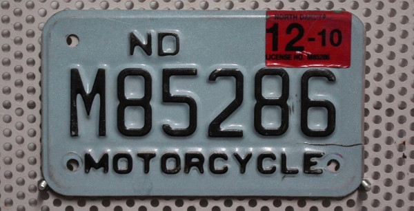 Motorradschild NORTH DAKOTA Nummernschild # M85286 =