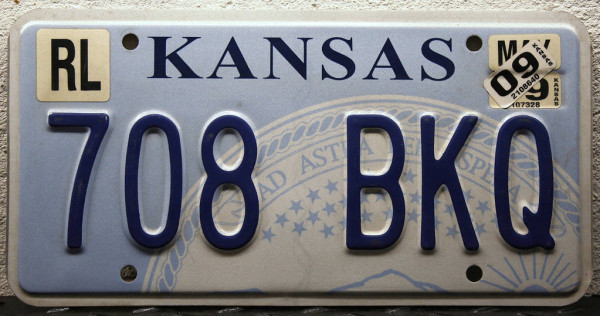 KANSAS /ad Astra per Aspera/ - Nummernschild # 708BKQ =