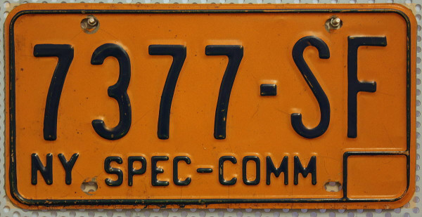 NEW YORK Spec-Comm Typ - Nummernschild # 7377SF
