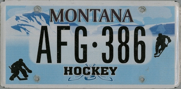 MONTANA Ice Hockey - Nummernschild # AFG386 ...