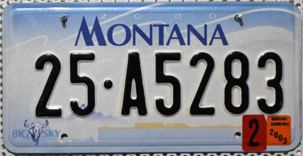 MONTANA 2000 Big Sky - Nummernschild # 25A5283 =