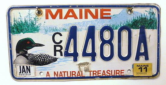 MAINE a Natural Treasure - Nummernschild # CR4480A =